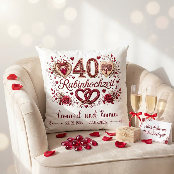 Geschenk 40 Jahre Ehe personalisiert mit Namen und Datum