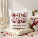 Geschenk Rubinhochzeit personalisiertes Kissen zum 40. Hochzeitstag