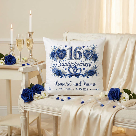 Romantisches Geschenk zur Saphirhochzeit mit individueller Personalisierung
