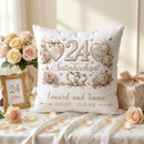 Geschenk Satinhochzeit – personalisiertes Kissen mit Namen und Datum zum 24. Hochzeitstag