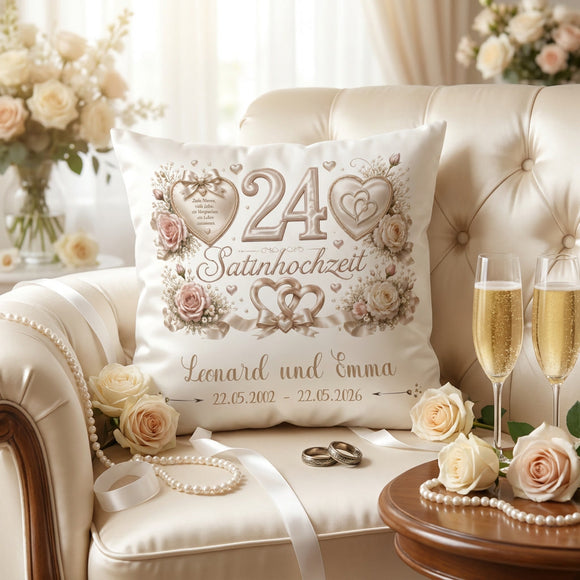 Romantisches Geschenk zur Satinhochzeit mit individueller Personalisierung