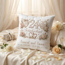 Geschenk 24. Hochzeitstag – personalisiertes Kissen zur Satinhochzeit mit Namen und Datum