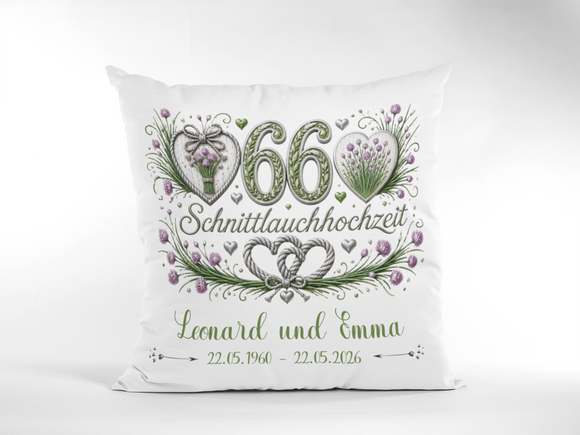 Geschenk zum 66. Hochzeitstag mit violetten Schnittlauchblüten