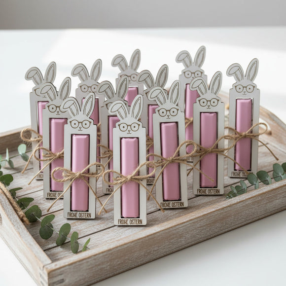 Osterhase Schokoriegelhalter als dekoratives Gastgeschenk