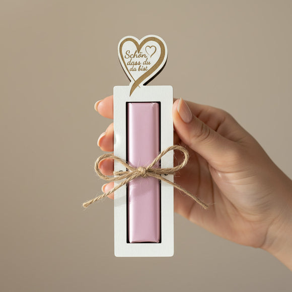 Schokoriegelhalter als kleines Dankeschön für Gäste