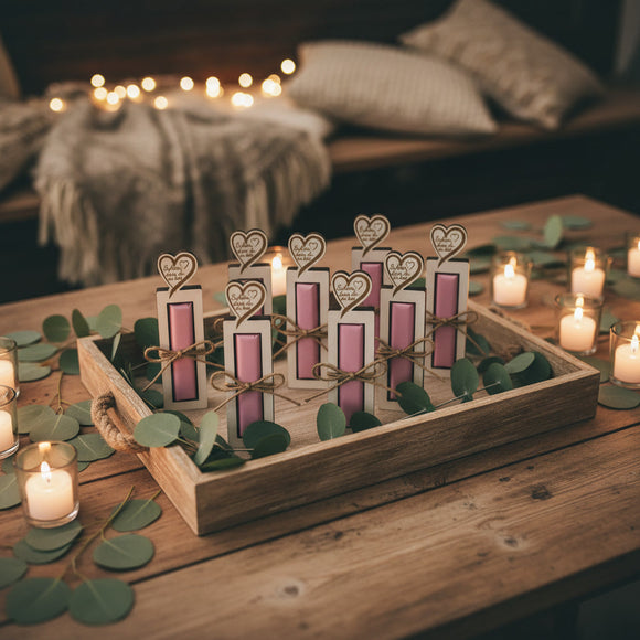 Modernes Gastgeschenk personalisiert aus weißem HDF