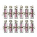 Tischdeko mit personalisiertem Schokoriegelhalter im Herzdesign