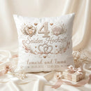 Geschenk zum 4. Hochzeitstag mit elegantem Seiden-Design und Namen des Ehepaares