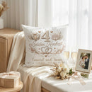 Geschenk 4. Hochzeitstag – personalisiertes Kissen zur Seidenhochzeit mit Seidenbändern und Namen