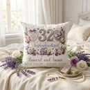 Personalisiertes Kissen zur Seifenhochzeit mit Lavendel, Seifenmotiven und Herzen