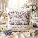 Geschenk 32. Hochzeitstag – personalisiertes Kissen zur Seifenhochzeit mit Namen und Datum
