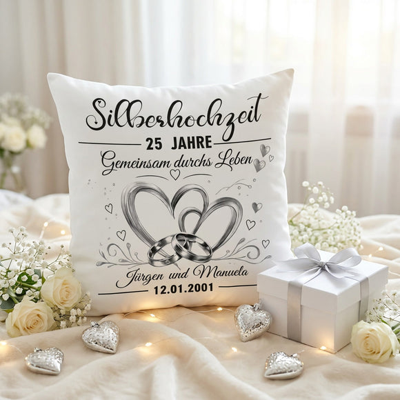 Individuelles Geschenk für die Silberhochzeit mit romantischem Design