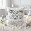 Geschenk Silberhochzeit mit Namen und Hochzeitsdatum für 25 Jahre Ehe