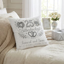 Geschenk Silberhochzeit personalisiertes Kissen