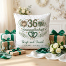 Geschenk zum 36. Hochzeitstag mit romantischem Smaragdhochzeit-Design und Namen des Ehepaares