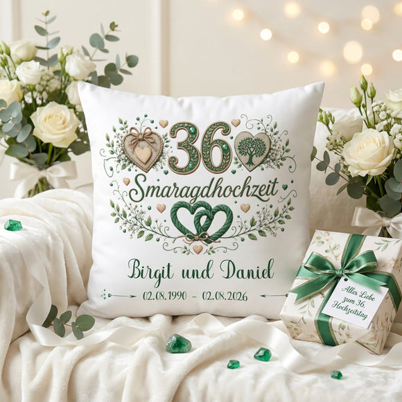 Romantisches Geschenk zur Smaragdhochzeit mit individueller Personalisierung