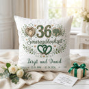 Geschenk 36. Hochzeitstag – personalisiertes Kissen zur Smaragdhochzeit mit Namen und Datum