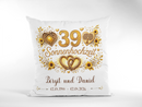 Geschenk zum 39. Hochzeitstag mit romantischem Sonnenhochzeit-Design und Namen des Ehepaares