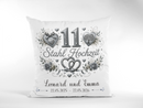 Geschenk 11. Hochzeitstag – personalisiertes Kissen zur Stahlhochzeit mit Herzmotiv und Namen