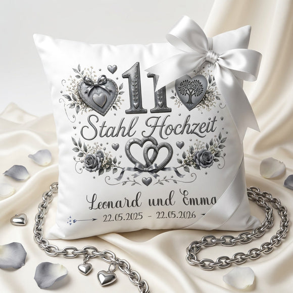 Romantisches Geschenk zur Stahlhochzeit mit individueller Personalisierung