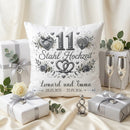 Personalisiertes Kissen zur Stahlhochzeit mit Herzen und individueller Gestaltung
