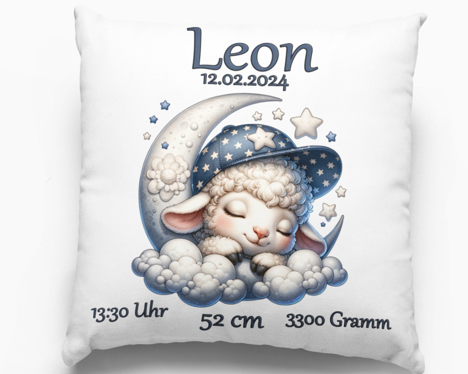 Geburts Geschenk Taufgeschenk Kissen mit Namen Personalisiert Babygeschenk Schaf