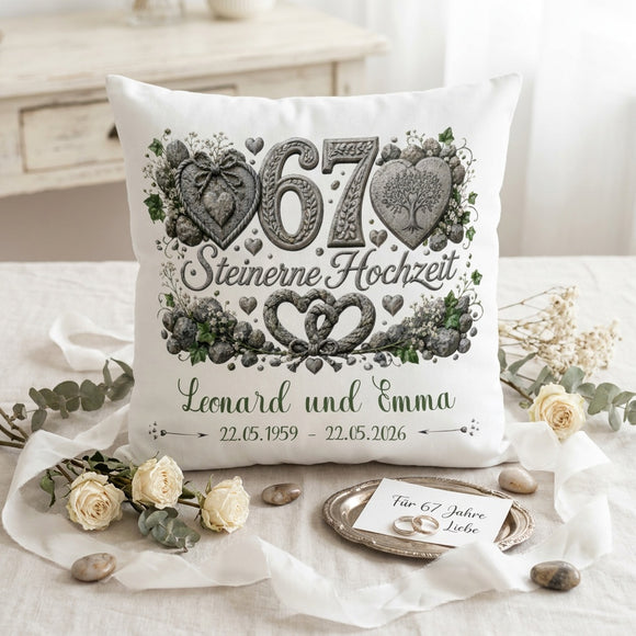 Geschenk 67 Jahre Ehe personalisiert mit Namen und Datum