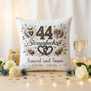 Geschenk zum 44. Hochzeitstag mit elegantem Sternenhochzeit-Design und Namen des Ehepaares