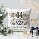 Geschenk Sternenhochzeit – personalisiertes Kissen mit Namen und Datum zum 44. Hochzeitstag