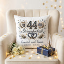 Geschenk 44. Hochzeitstag – personalisiertes Kissen zur Sternenhochzeit mit Namen und Datum