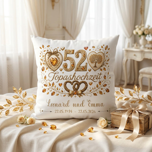 Geschenk zum 52. Hochzeitstag mit Namen und Hochzeitsdatum