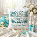 Geschenk zum 18. Hochzeitstag mit elegantem Türkis-Design und Namen des Ehepaares
