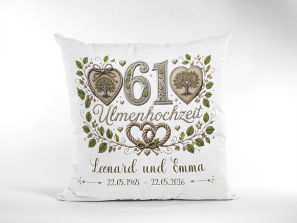 Geschenk zum 61. Hochzeitstag mit Namen und Hochzeitsdatum