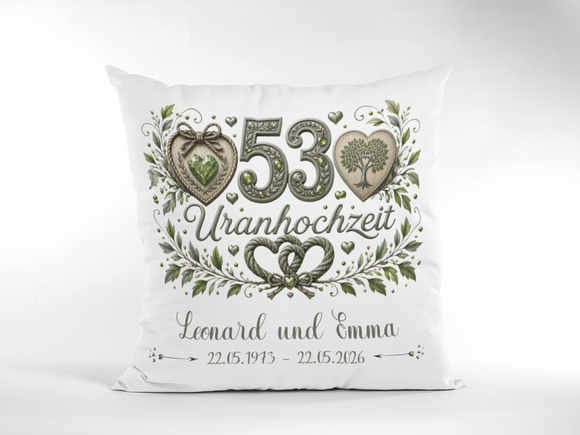 Personalisiertes Kissen Uranhochzeit für Ehepaar