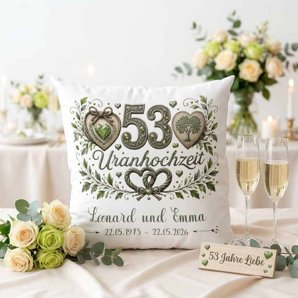 Geschenk für 53 Jahre Ehe personalisiert mit Namen und Datum