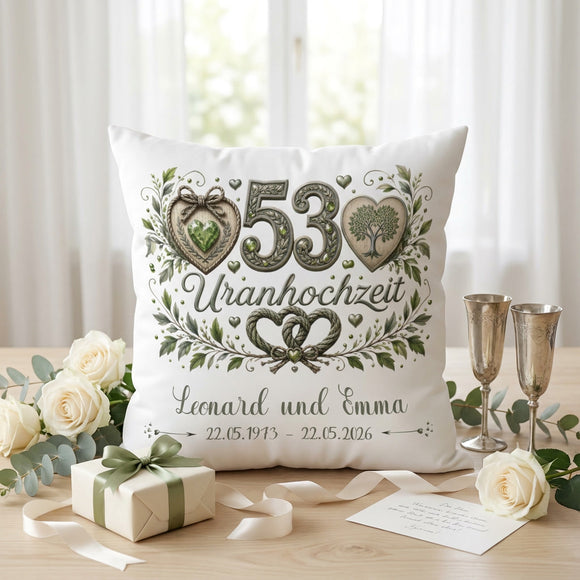 Hochzeitsjubiläum Geschenk Uranhochzeit personalisiertes Kissen