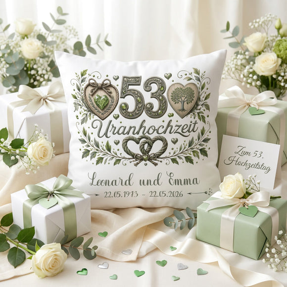 Geschenk Uranhochzeit mit Namen und Datum für 53 Jahre Ehe