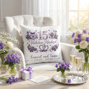 Geschenk zum 15. Hochzeitstag mit elegantem Veilchen-Design und Namen des Ehepaares