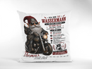 Geschenk für Wassermann Mann – individuelles Sternzeichen Kissen mit Wunschname, Geburtsdatum und Biker Motiv