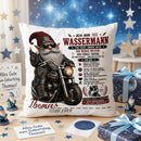 Geschenk Sternzeichen Wassermann – personalisiertes Kissen für Männer mit Biker Gnom, Motorrad, Name und Geburtsdatum