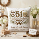 Geschenk zum 51. Hochzeitstag mit elegantem Weidenhochzeit-Design und Namen des Ehepaares