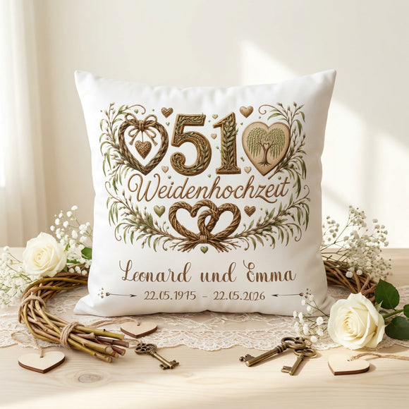 Romantisches Geschenk zur Weidenhochzeit mit individueller Personalisierung