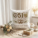 Geschenk Weidenhochzeit – personalisiertes Kissen mit Namen und Datum