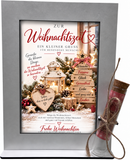 Weihnachtsgeschenk für besondere Menschen mit Holzbaum, Laterne und Geldröhrchen