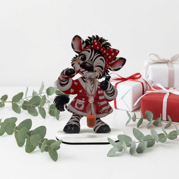 Geschenk für Mädchen mit Zebra Zahnputzuhr und orangefarbener Sanduhr