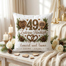 Geschenk Zederne Hochzeit – personalisiertes Kissen mit Namen und Datum zum 49. Hochzeitstag