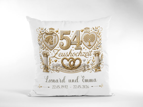 Geschenk zum 54. Hochzeitstag mit Namen und Hochzeitsdatum