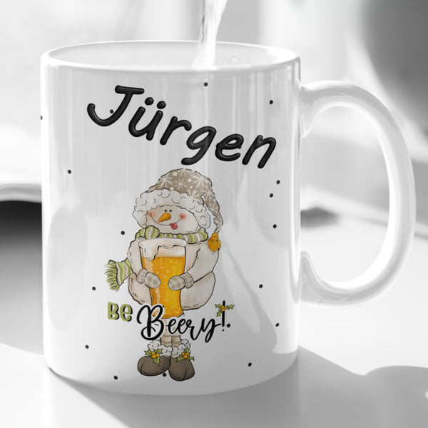 Glühweintasse personalisiert mit Namen Glühweinbecher weihnachtstasse Geschenk Weihnachtsfeier Bierliebhaber