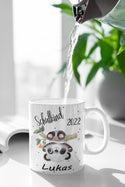 Einschulung Geschenk Schulkind Tasse mit Namen Geschenkideen Schulanfang personalisierte Tassen mit Pandabär Einschulungsgeschenk