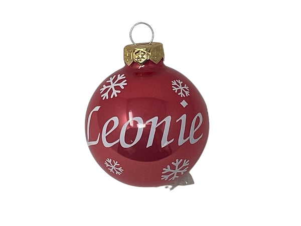 Weihnachtskugel mit Name aus Glas 6cm Wunschtext Hummer Glänzend Personalisierte Christbaumkugel